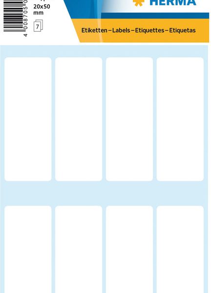 HERMA Etiketten 20x50mm 3749 weiss 56 Stück