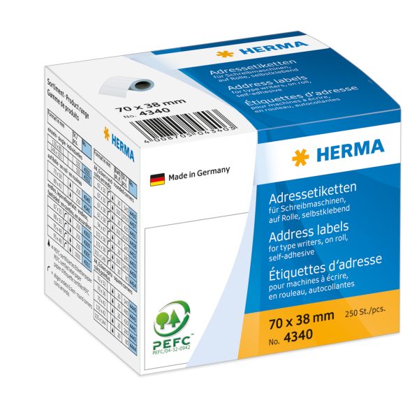 HERMA Adressetiketten 70×38mm 4340 weiss, Rolle