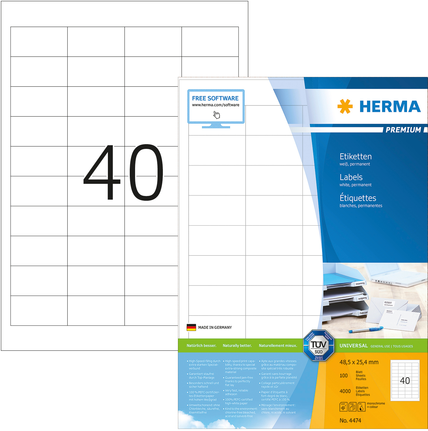 HERMA-4474-4008705044745 HERMA Etiketten Premium 48,5×25,4mm 4474 weiss 4000 Stück – Hochwertig & günstig bei ShopDeca