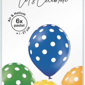 I AM CREATIVE Ballons grosse Punkte 27cm 1000-1057 Mix 6 Stück