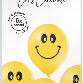 I AM CREATIVE Ballons Smileys 27cm 1000-1071 gelb 6 Stück