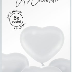 I AM CREATIVE Ballons Herz 27cm 1000-1074 weiss 6 Stück