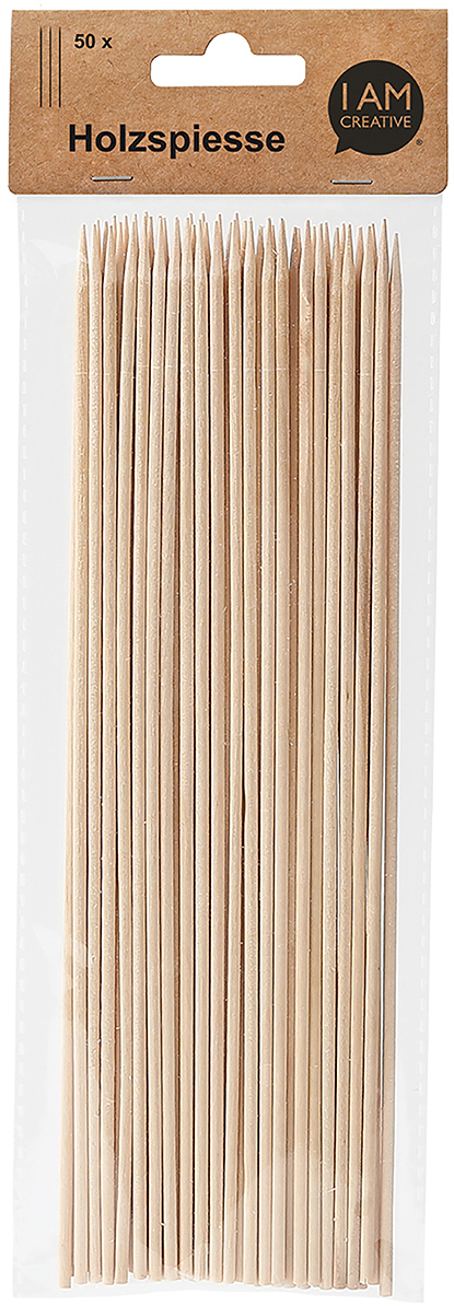 I-AM-CREATIVE-1302.12-7611983193783 I AM CREATIVE Holzspiesse 20cm 1302.12 natur 50 Stück – Hochwertig & günstig bei ShopDeca