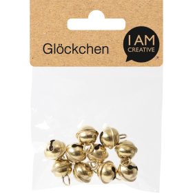 I AM CREATIVE Glöckchen 11mm 1521.11 gold, mit Öse 10 Stück