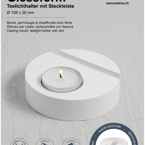 I AM CREATIVE Silikon Giessform 1704.33 Kerzenhalter für Teelicht