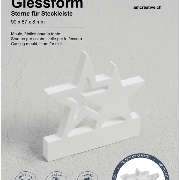 I AM CREATIVE Silikon Giessform 1704.34 Sterne für Steckleiste