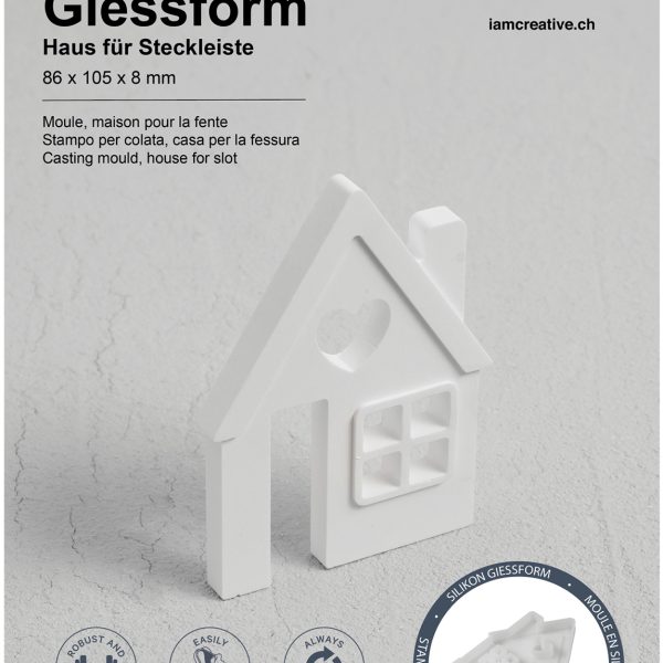 I AM CREATIVE Silikon Giessform 1704.36 Haus für Steckleiste