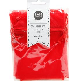 I AM CREATIVE Organzabeutel 12x17cm 2100.09 rot 6 Stück