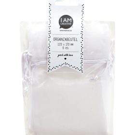 I AM CREATIVE Organzabeutel 12x17cm 2100.1 weiss 6 Stück
