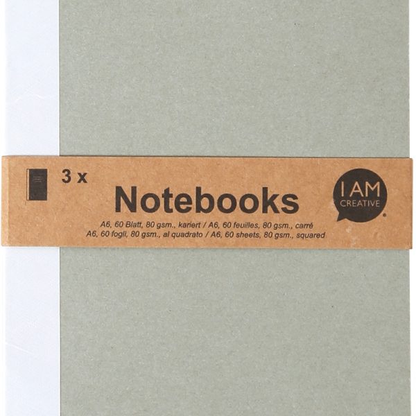 I AM CREATIVE Notizbuch A6 4005.12 braun, 60 Seiten 3 Stück