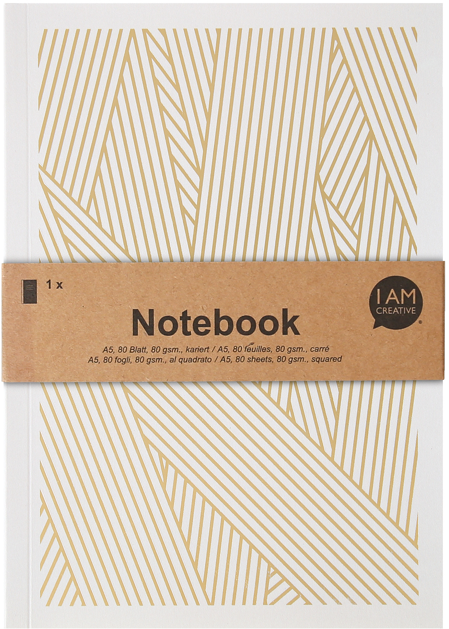 I-AM-CREATIVE-4005.16-7611983209453 I AM CREATIVE Notizbuch A5 4005.16 gold/grau 80 Seiten – Hochwertig & günstig bei ShopDeca