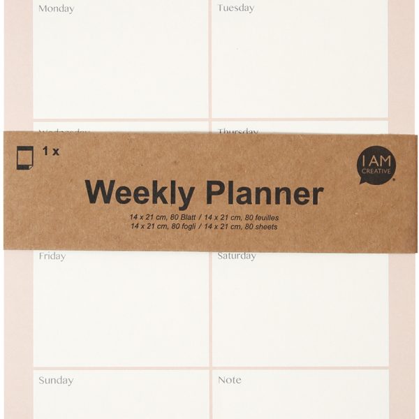 I AM CREATIVE Wochenplaner 14x21cm 4005.26 rosa 80 Blatt
