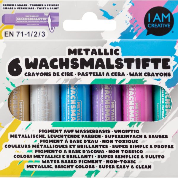 I AM CREATIVE Wachsmalstifte 4005.55 Metallic 6 Stück