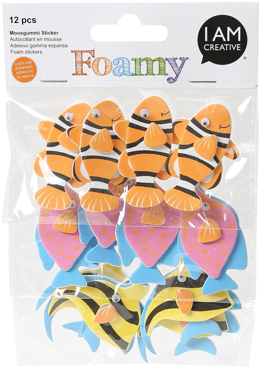I-AM-CREATIVE-4019.52-7611983193158 I AM CREATIVE Foamy 4019.52 Fisch, 12 Stück – Hochwertig & günstig bei ShopDeca