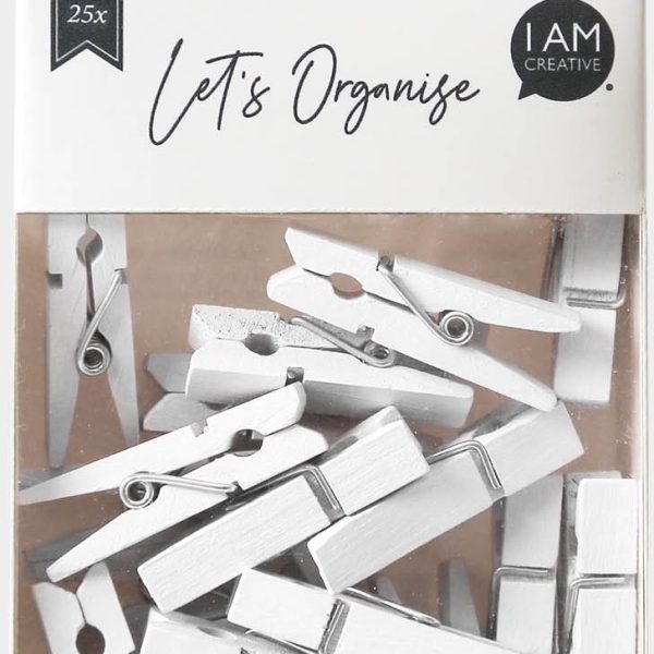I AM CREATIVE Holzklammern Let`s Organize 4035.19 weiss, 35mm, FSC 25 Stück