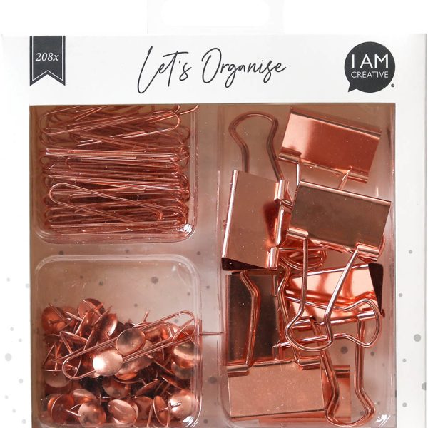 I AM CREATIVE Clip Set Let`s Organize 4035.25 rosegold 208-teilig
