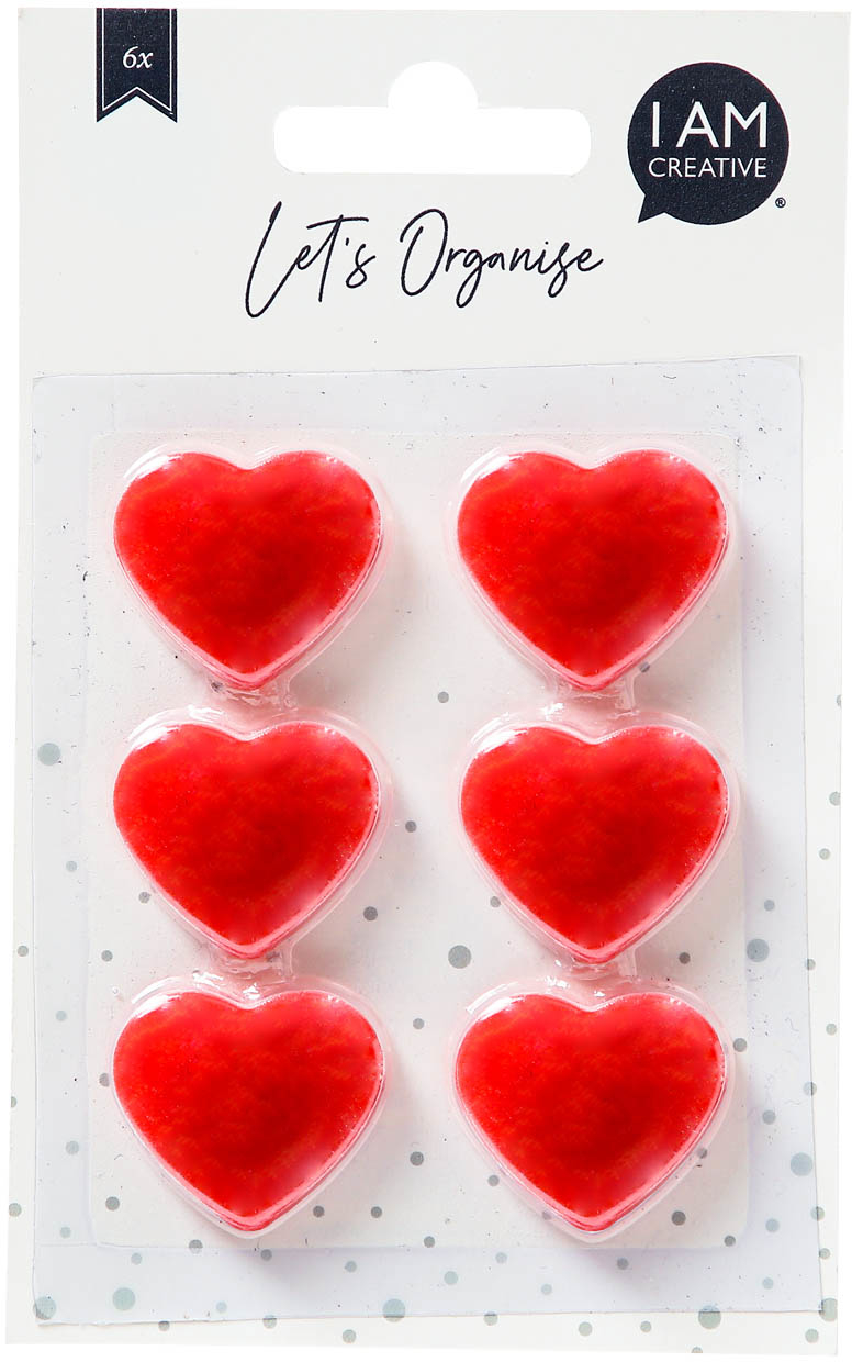I-AM-CREATIVE-4035.49-7611983215461 I AM CREATIVE Magnet Herz Let`s Organize 4035.49 rot, stark 6 Stück – Hochwertig & günstig bei ShopDeca