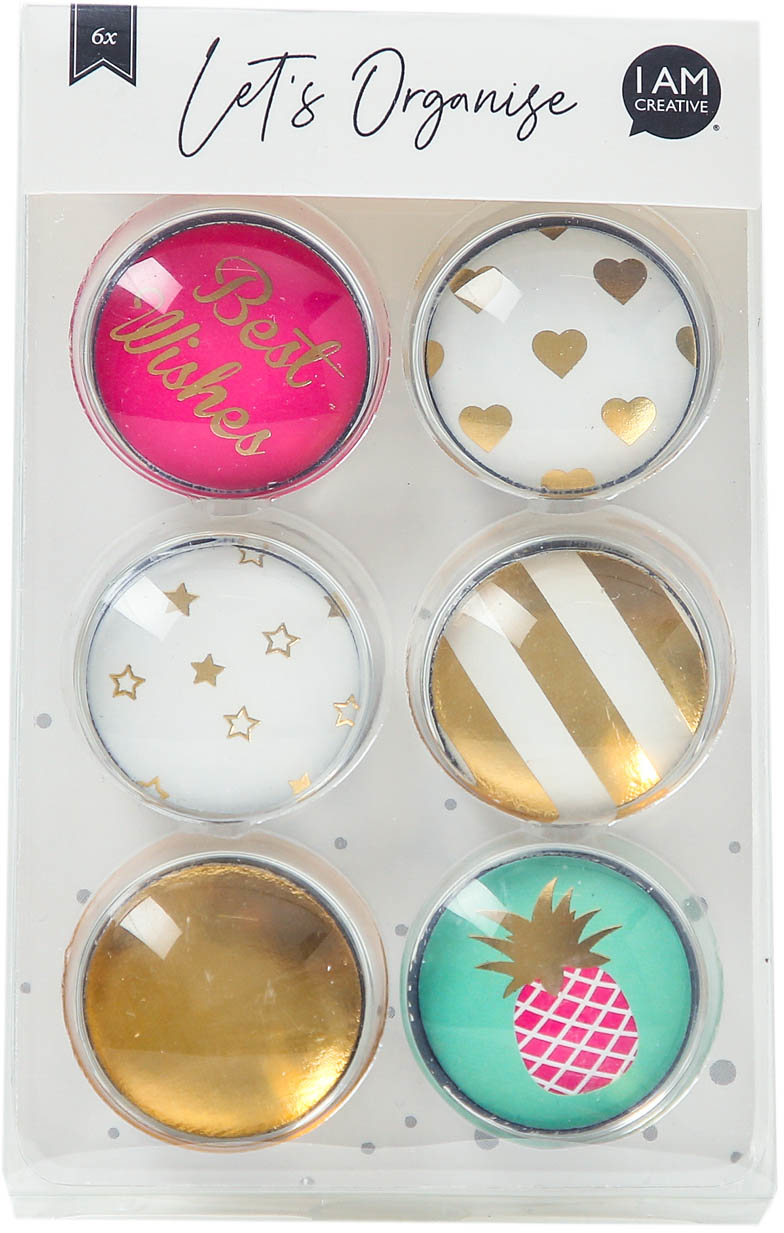 I-AM-CREATIVE-4035.51-7611983215485 I AM CREATIVE Magnet Sommer Let`s Organize 4035.51 Glas, 3x1cm 6 Stück – Hochwertig & günstig bei ShopDeca