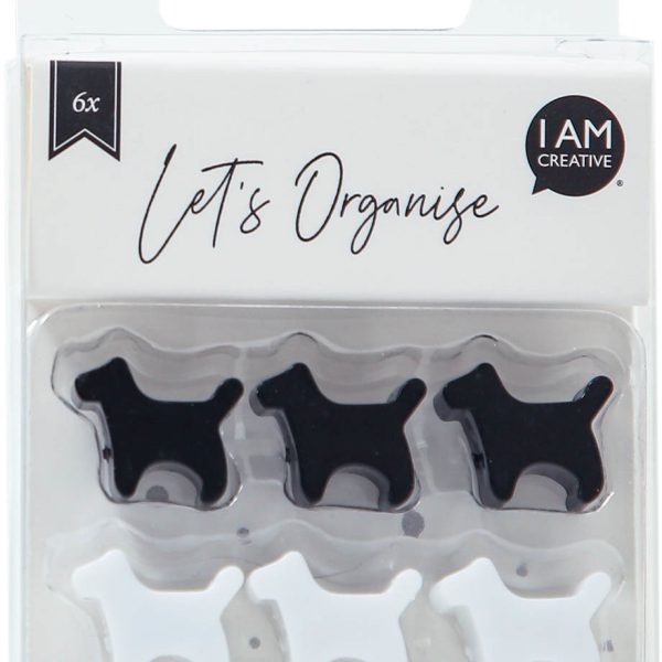 I AM CREATIVE Magnet Hund Let`s Organize 4035.53 schwarz, weiss 6 Stück