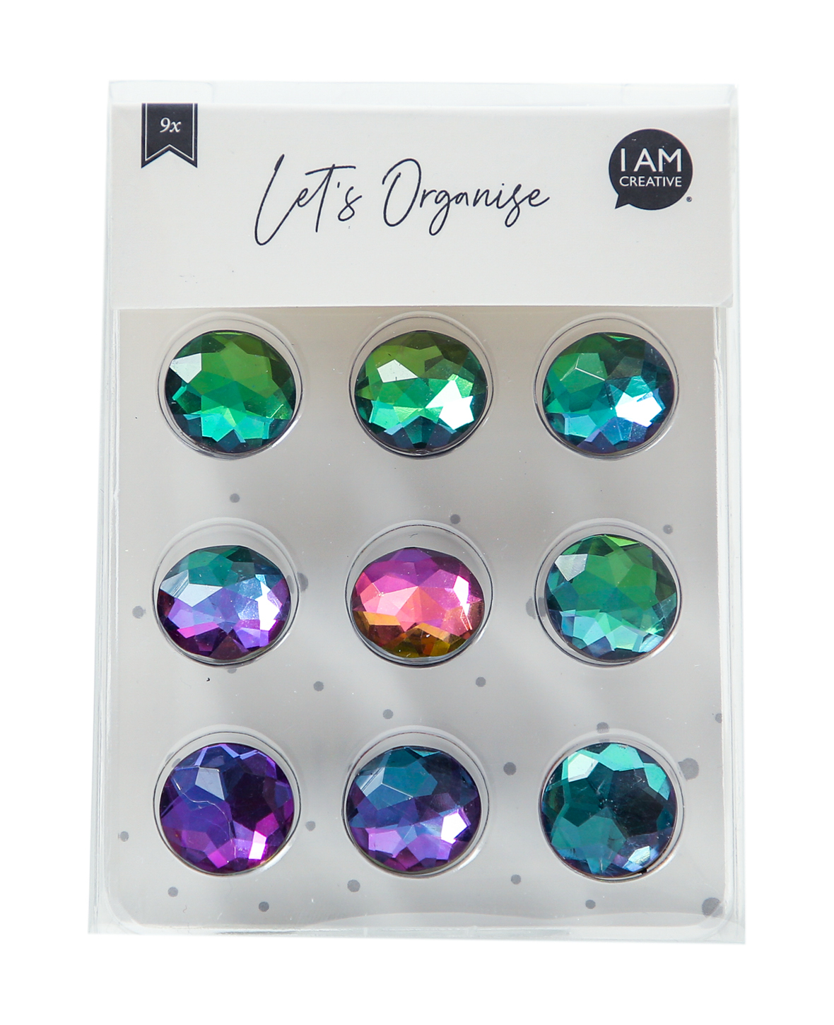 I-AM-CREATIVE-4035.56-7611983215539 I AM CREATIVE Magnet Juwel Let`s Organize 4035.56 Acrylglas, bunt 9 Stück – Hochwertig & günstig bei ShopDeca