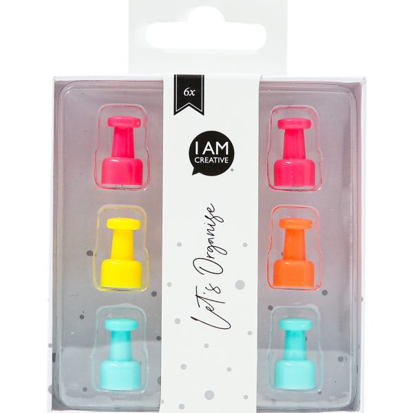 I AM CREATIVE Magnet Pin Let`s Organize 4035.57 bunt 6 Stück
