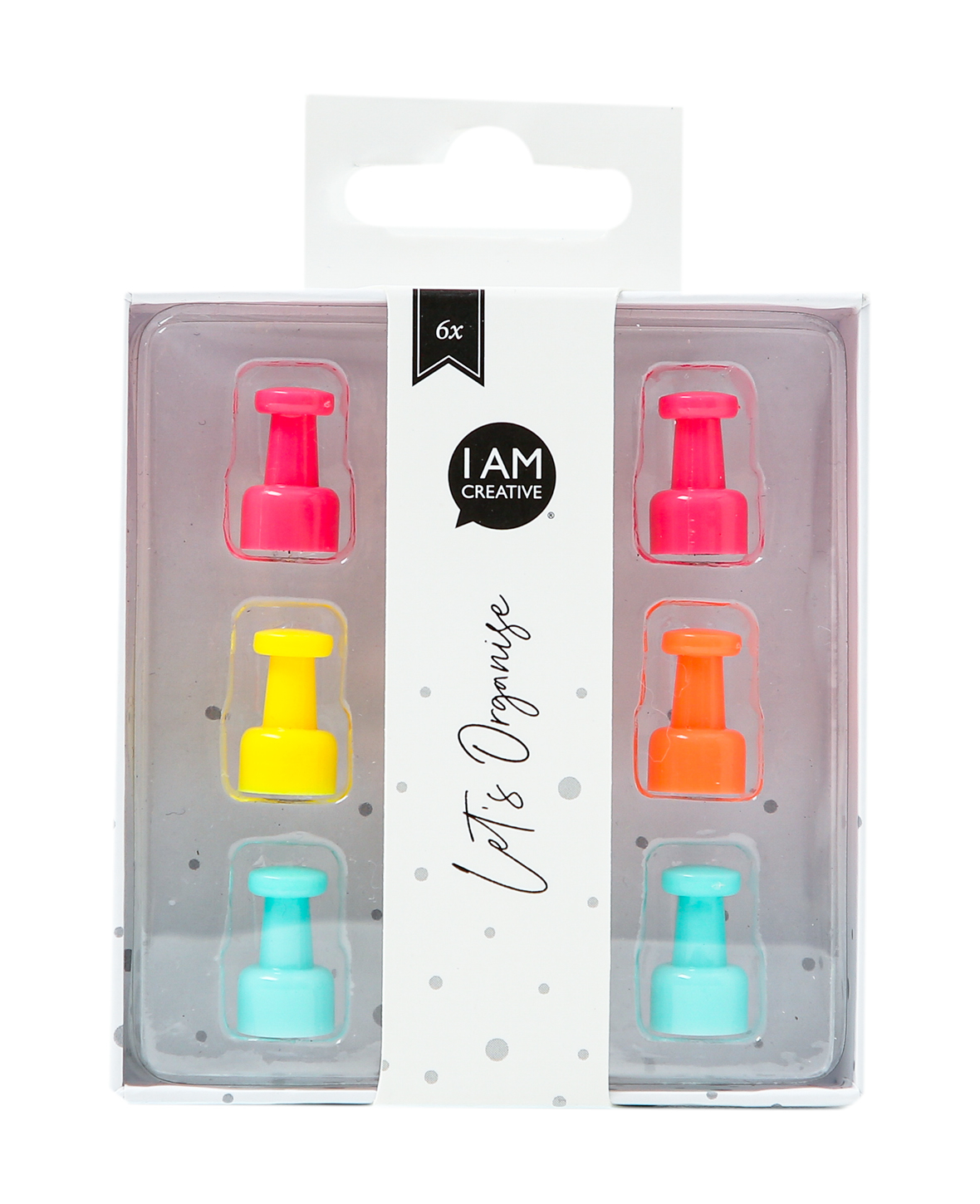 I-AM-CREATIVE-4035.57-7611983215546 I AM CREATIVE Magnet Pin Let`s Organize 4035.57 bunt 6 Stück – Hochwertig & günstig bei ShopDeca