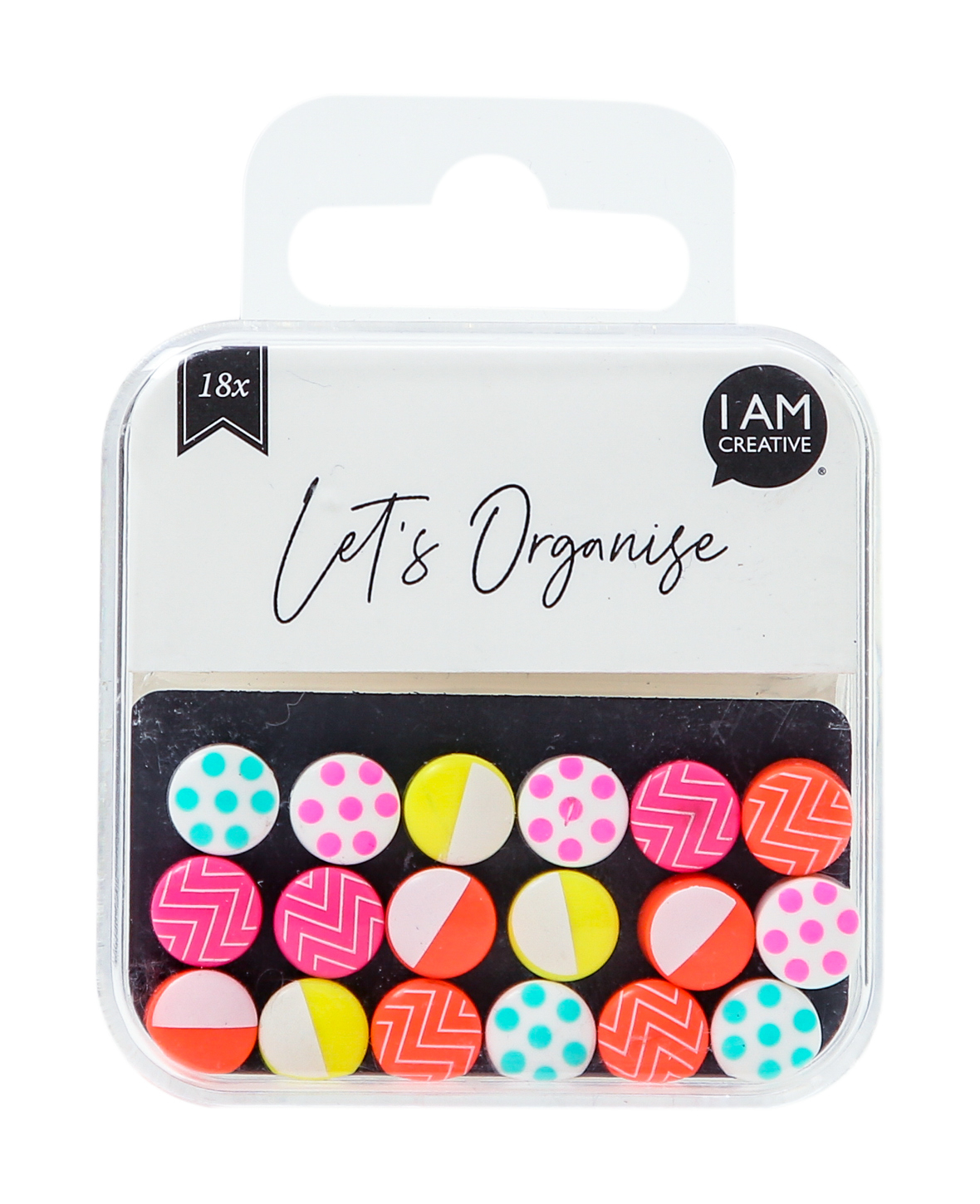 I-AM-CREATIVE-4035.58-7611983215553 I AM CREATIVE Magnet Mini Let`s Organize 4035.58 neon 18 Stück – Hochwertig & günstig bei ShopDeca