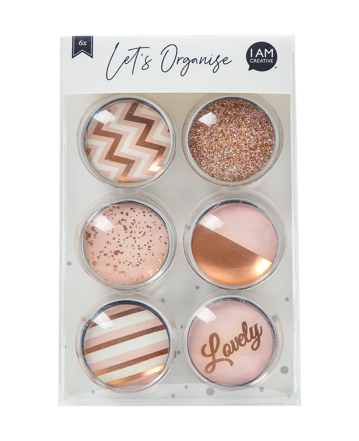 I-AM-CREATIVE-4035.6-7611983215577 I AM CREATIVE Magnet Love Let`s Organize 4035.6 Glas, 3x1cm 6 Stück – Bild 1