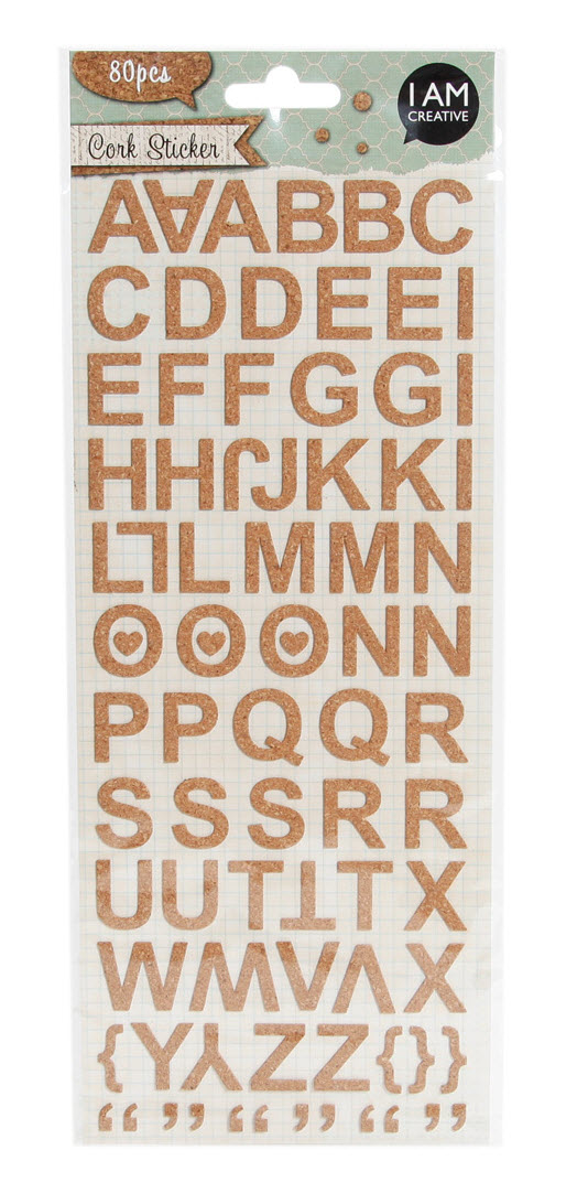 I-AM-CREATIVE-4087.31-7611983149858 I AM CREATIVE Kork Sticker, ABC II 4087.31 80 Stück – Hochwertig & günstig bei ShopDeca