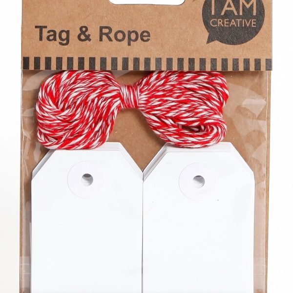 I AM CREATIVE Anhänger weiss 4087.37 eckig, 20 Stück