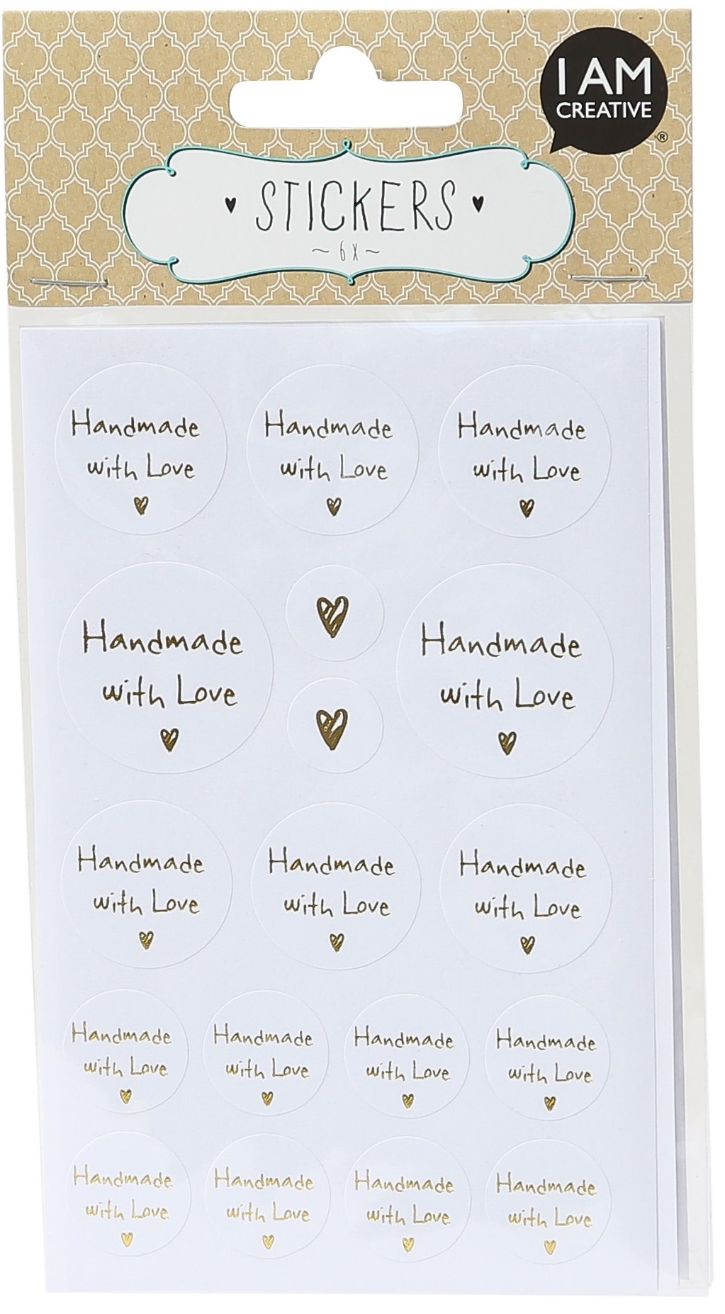 I-AM-CREATIVE-4087.481-7611983170937 I AM CREATIVE Sticker, 6 Blätter 4087.481 Handmade with Love – Hochwertig & günstig bei ShopDeca