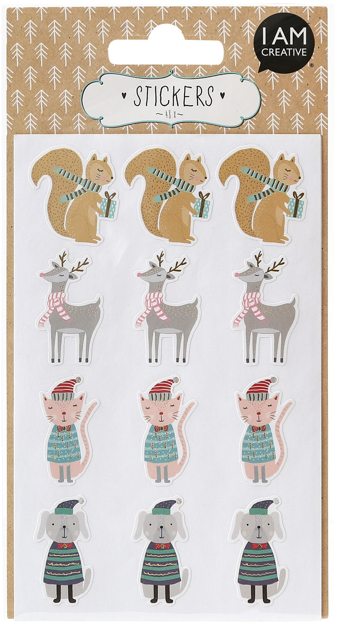 I-AM-CREATIVE-4087.506-7611983202799 I AM CREATIVE Sticker X-mas I 4087.506 4 Blatt à 48 Stück – Hochwertig & günstig bei ShopDeca