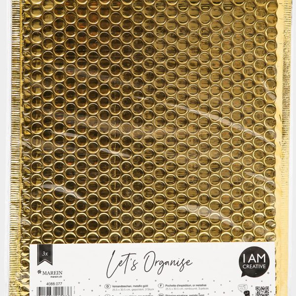 I AM CREATIVE Geschenktasche Let`s Organize 4088.077 metallic gold 3 Stück