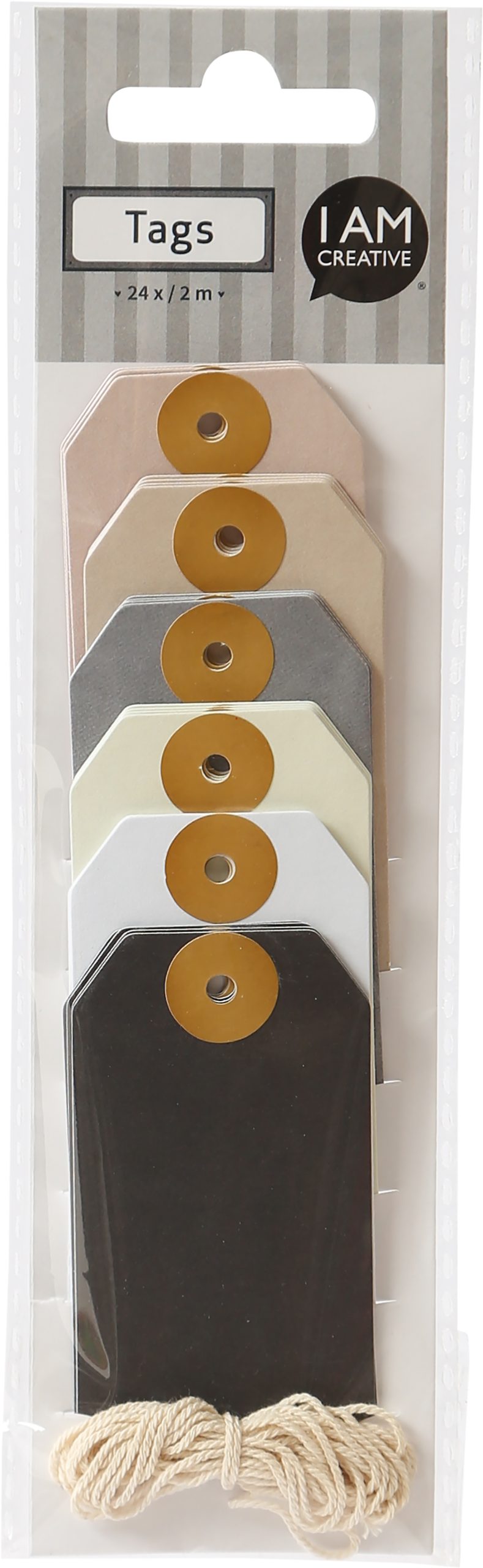 I-AM-CREATIVE-4088.9-7611983198917 I AM CREATIVE Geschenkanhänger 4088.9 Tags, naturtöne, 24 Stück – Hochwertig & günstig bei ShopDeca