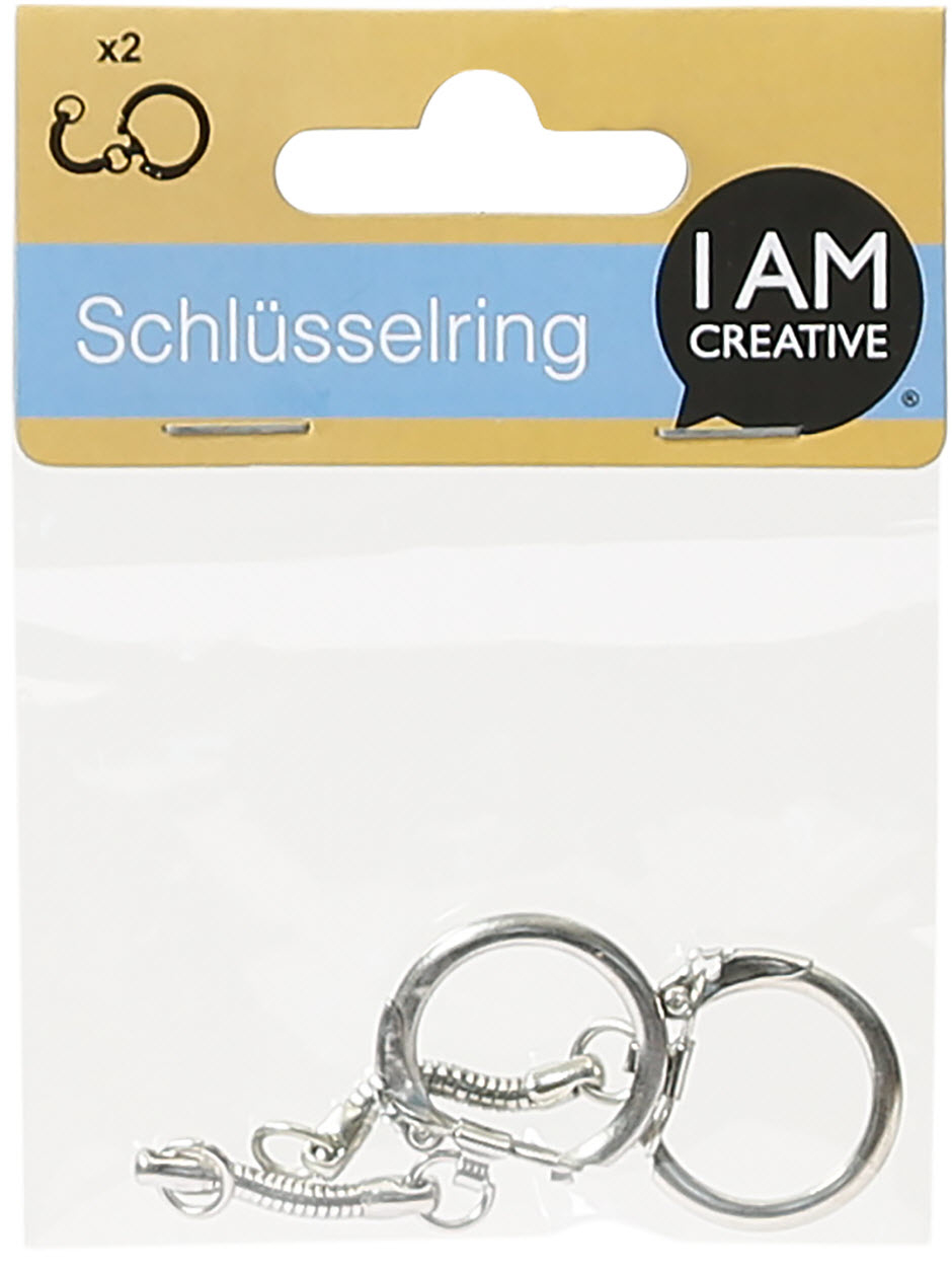 I-AM-CREATIVE-4100.11-7613295186743 I AM CREATIVE Schlüsselringe 4100.11 mit Kette, 6cm, 2 Stück – Hochwertig & günstig bei ShopDeca