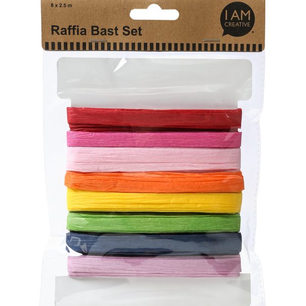 I AM CREATIVE Raffia Bastelset 6010.05 8 Farben à 2.5 m