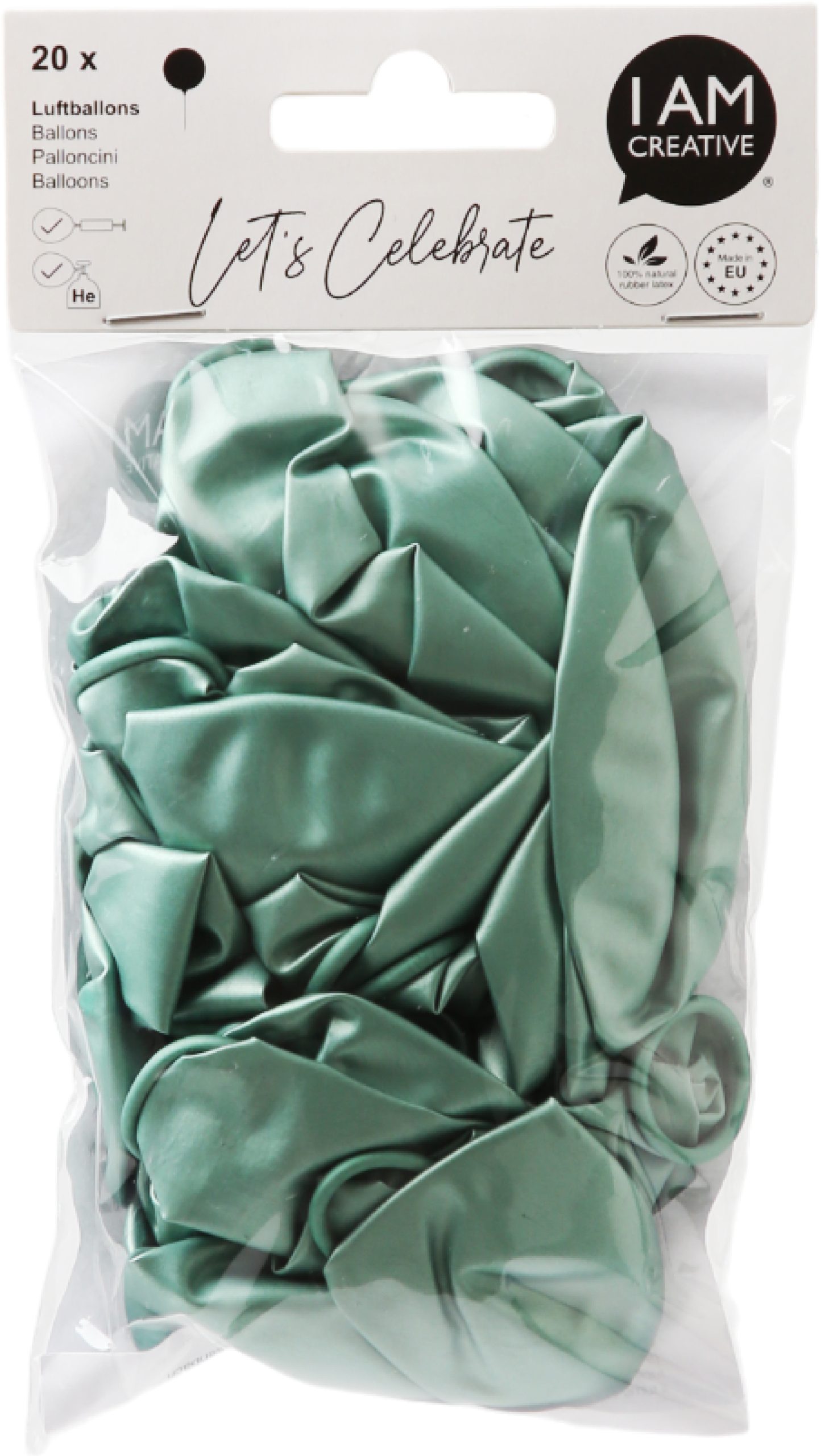 I-AM-CREATIVE-6010.82-7611983248742 I AM CREATIVE Ballons Glossy 27cm 6010.82 grün 20 Stück – Hochwertig & günstig bei ShopDeca