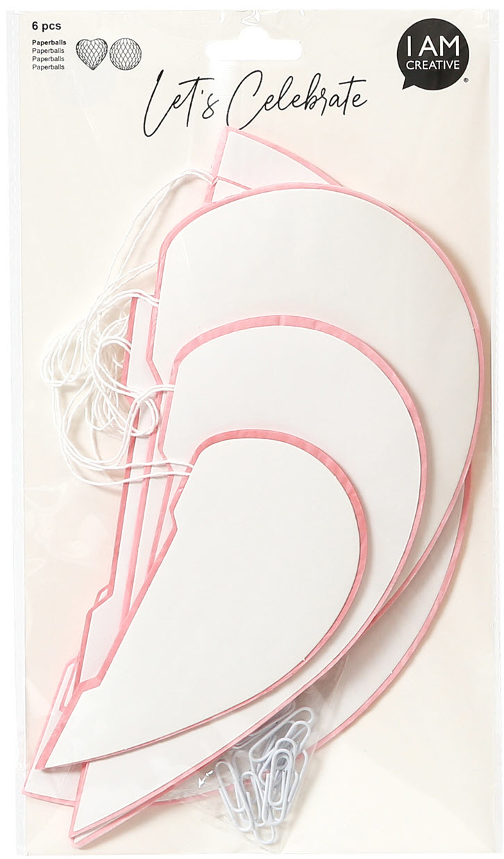 I-AM-CREATIVE-6010.956-7611983208074 I AM CREATIVE Paperballs,Herz u. Rund,rosa 6010.956 6 Stück – Hochwertig & günstig bei ShopDeca