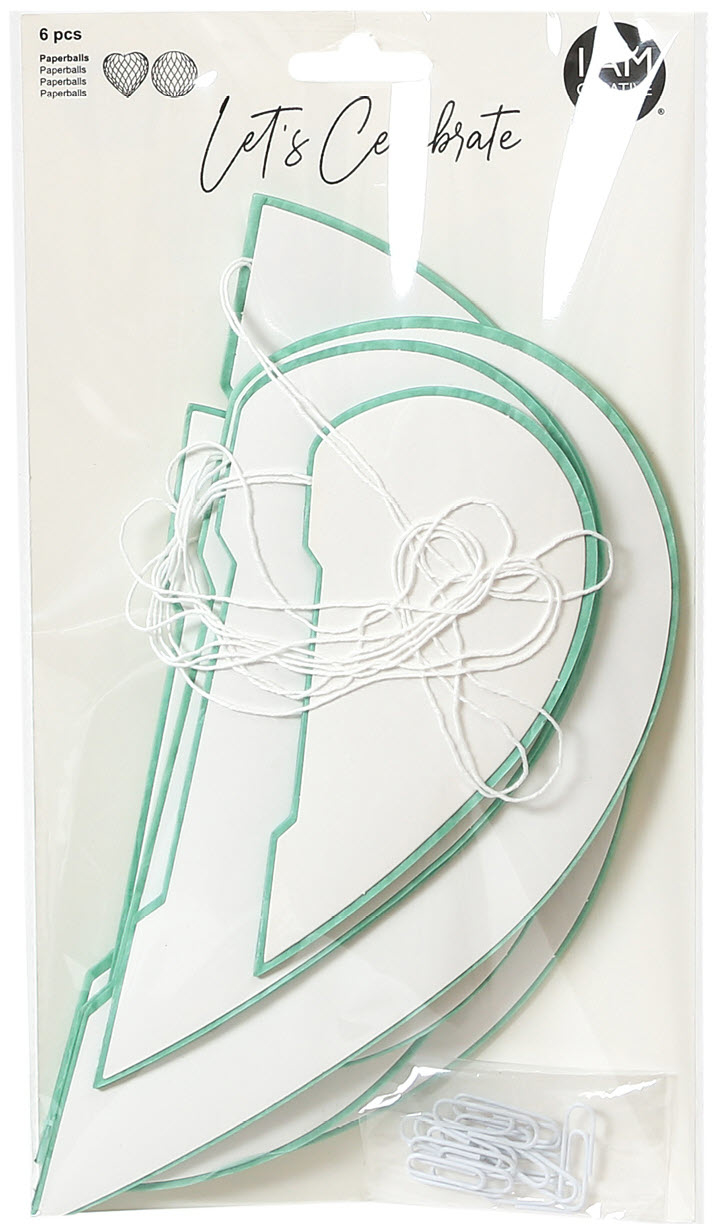 I-AM-CREATIVE-6010.957-7611983208081 I AM CREATIVE Paperballs,Herz u. Rund,mint 6010.957 6 Stück – Hochwertig & günstig bei ShopDeca