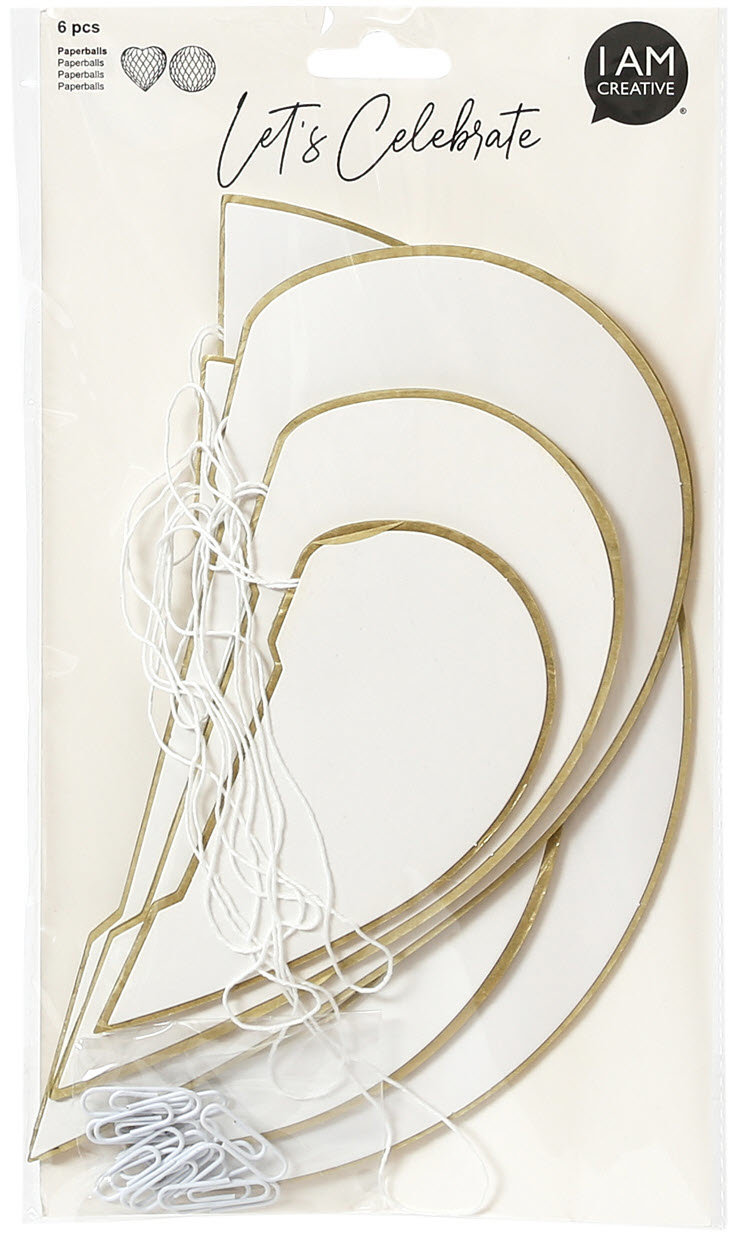 I-AM-CREATIVE-6010.959-7611983208104 I AM CREATIVE Paperballs,Herz u. Rund,gold 6010.959 6 Stück – Hochwertig & günstig bei ShopDeca
