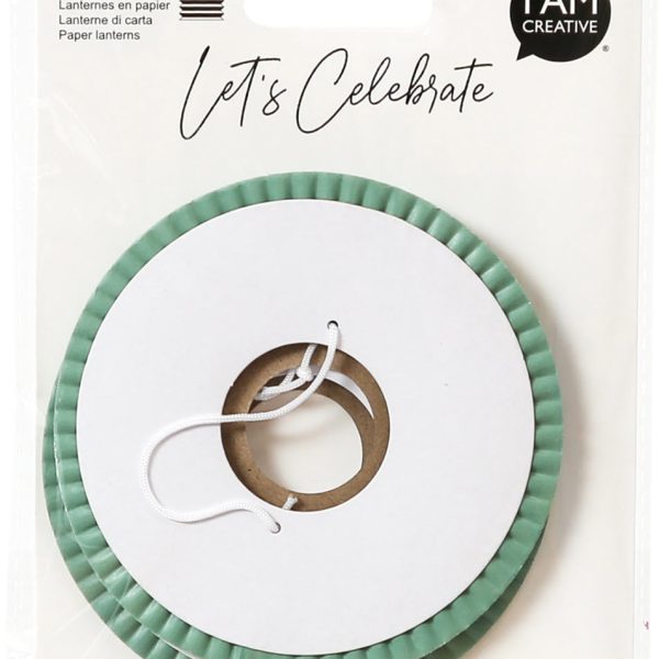 I AM CREATIVE Papier Laterne, mint, 10cm 6010.969 2 Stück
