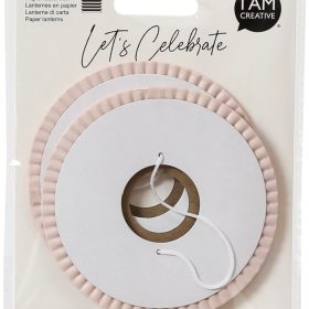 I AM CREATIVE Papier Laterne, rosa, 10cm 6010.971 2 Stück