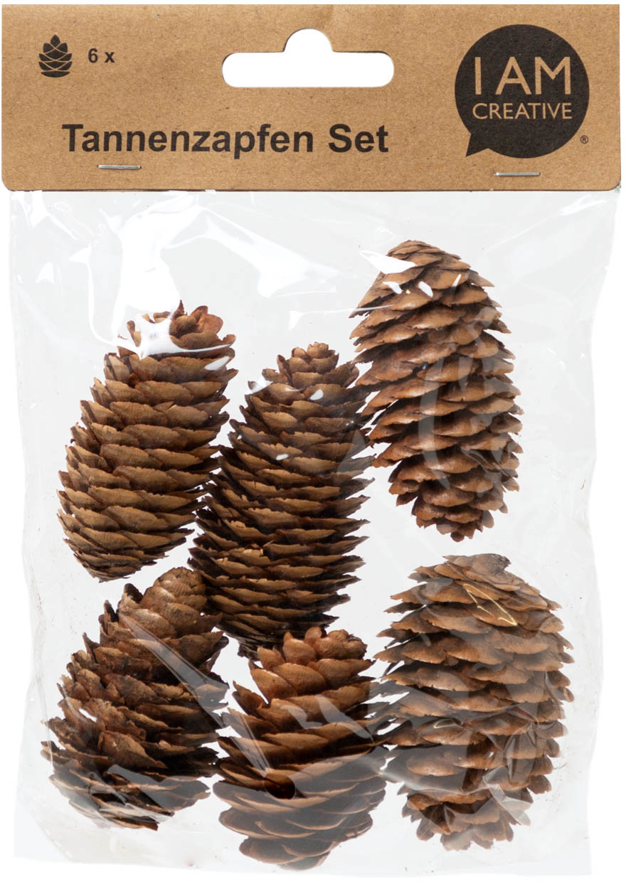 I-AM-CREATIVE-6102.87-7611983218837 I AM CREATIVE Tannenzapfenset 6102.87 länglich 6 Stück – Hochwertig & günstig bei ShopDeca