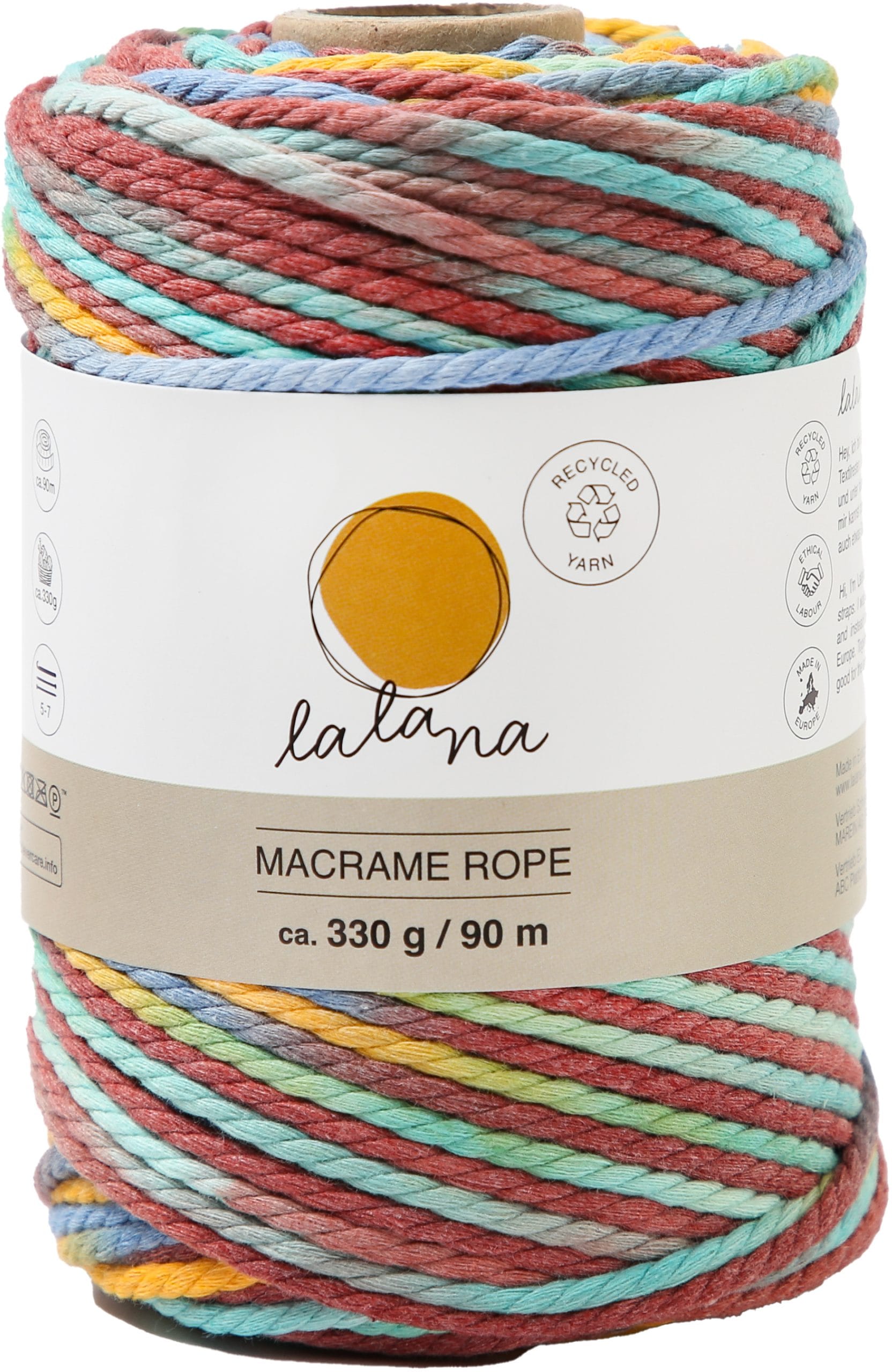 I-AM-CREATIVE-6204.98-7611983224005 I AM CREATIVE Macrame Rope 6204.98 Rainbow 2, 3mm, 330g – Bild 1