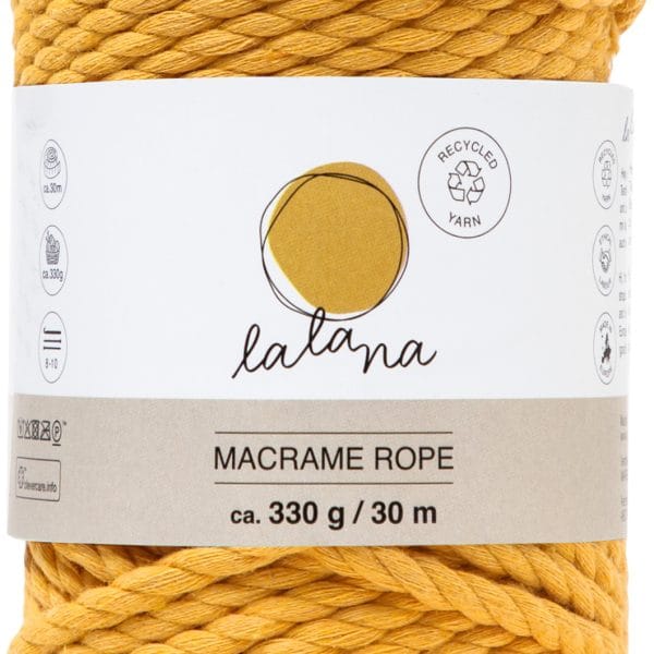I AM CREATIVE Macrame Rope 6205.1 mustard, 5mm, 330g