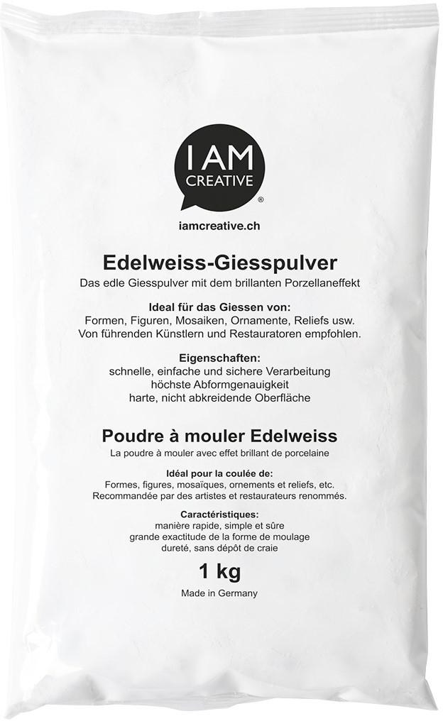 I-AM-CREATIVE-900101-7611983100453 I AM CREATIVE Edelweiss Giesspulver 900101 weiss 1 kg – Hochwertig & günstig bei ShopDeca
