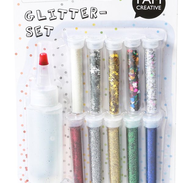 I AM CREATIVE Glitterset mit Leim MAA4092.00 10 Stück