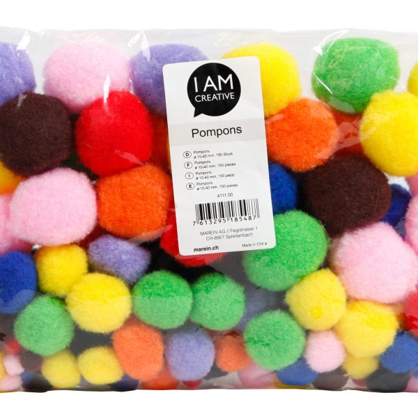 I AM CREATIVE Pompons 10x35mm MAA4111.00 150 Stück