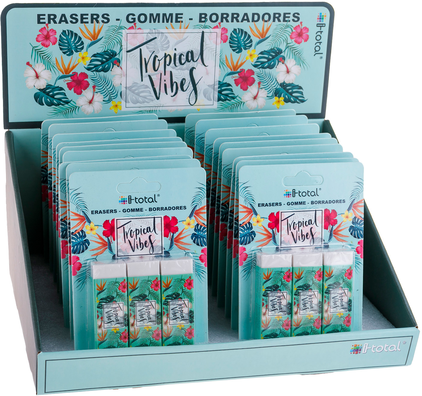 I-TOTAL-XL1826-8051128666625 I-TOTAL Radiergummi Tropical Vibes XL1826 3 pcs. 2.2x1.2x6.2cm – Hochwertig & günstig bei ShopDeca