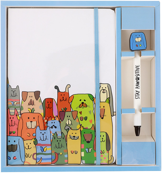 I-TOTAL-XL2159-8057711465828 I-TOTAL Set Notizbuch und Stift XL2159 Stay Pawsitive – Hochwertig & günstig bei ShopDeca